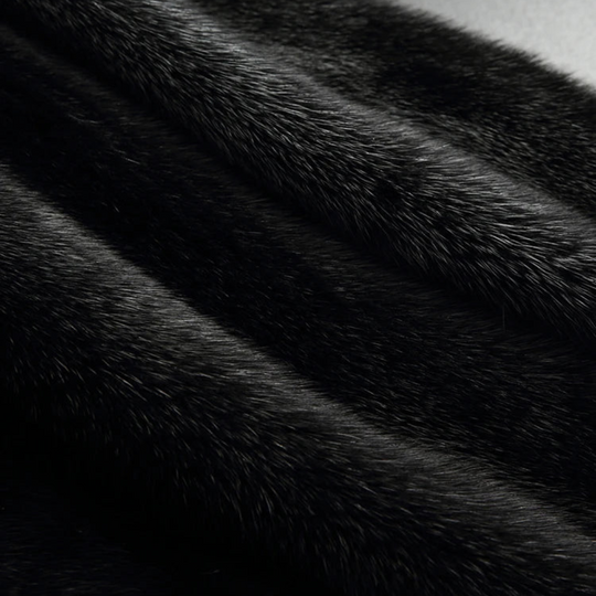 Heidi-Mode | Damen Schwarzer Kunstfell Kapuzen Wintermantel mit Langen Ärmeln