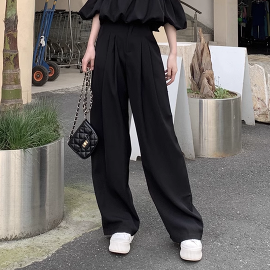 Heidi-Mode | Puffärmel Off Shoulder Top Anzug Breite Hosen Satz