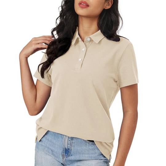 Heidi-Mode | Blaue Seide Atmungsaktiv Leichtgewicht Damen Polo