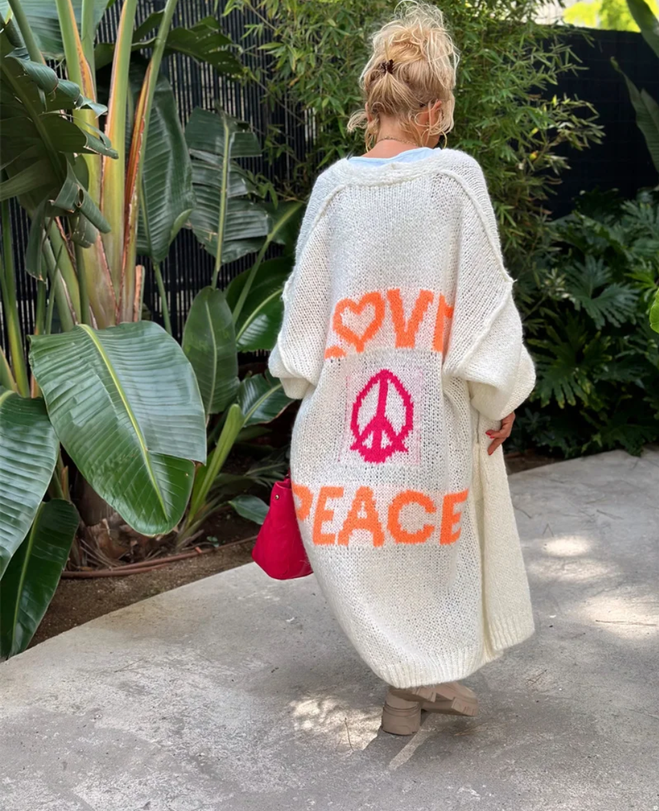 Heidi-Mode | Love And Peace Strick Strickpullover für Frauen