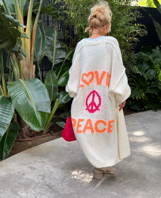 Heidi-Mode | Love And Peace Strick Strickpullover für Frauen