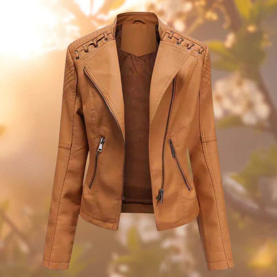 Heidi-Mode | Vegane Lederjacke mit Taschen für Frauen