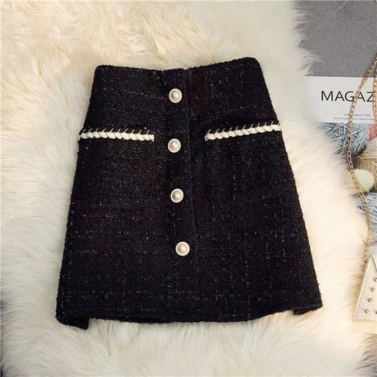 Heidi-Mode | Hochtaillierte A-Linien Tweed Rock