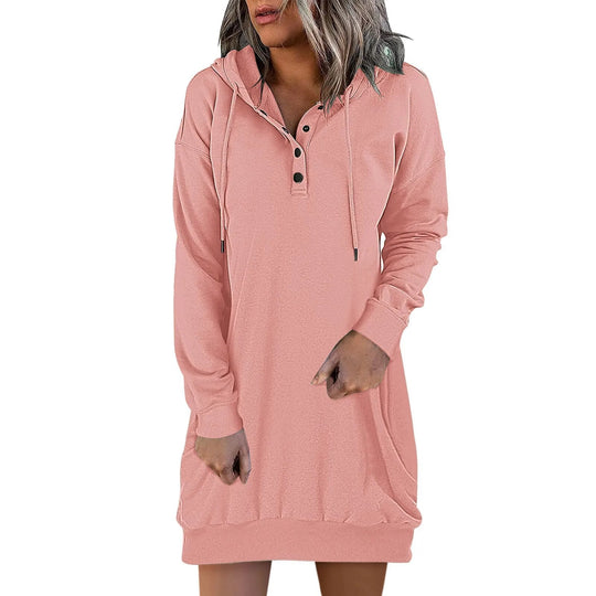 Damen Kapuzenpullover Kleid