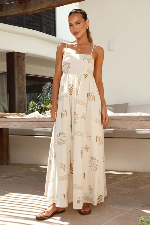 Heidi-Mode | Living Is Easy Ärmelloses Gedrucktes Maxikleid