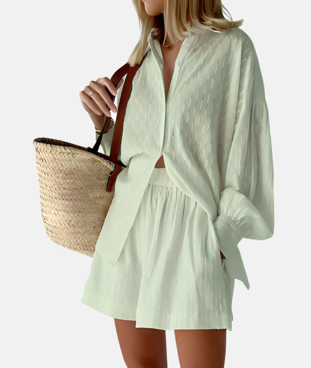 stoffen shirt en shortset