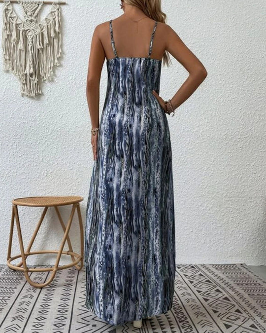 Kleid | Ärmelloses, elegantes Kleid mit Aufdruck