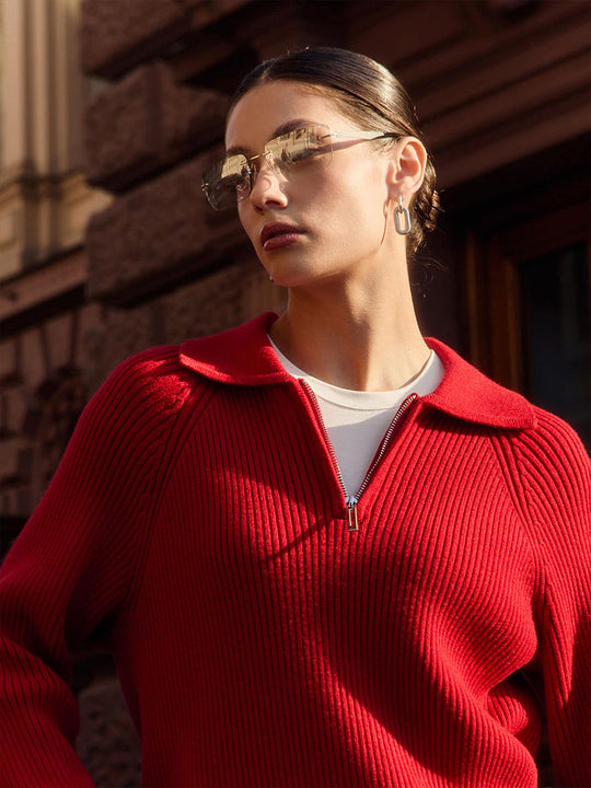 Heidi Mode | Eleganter Winter Polo Kragen Pullover