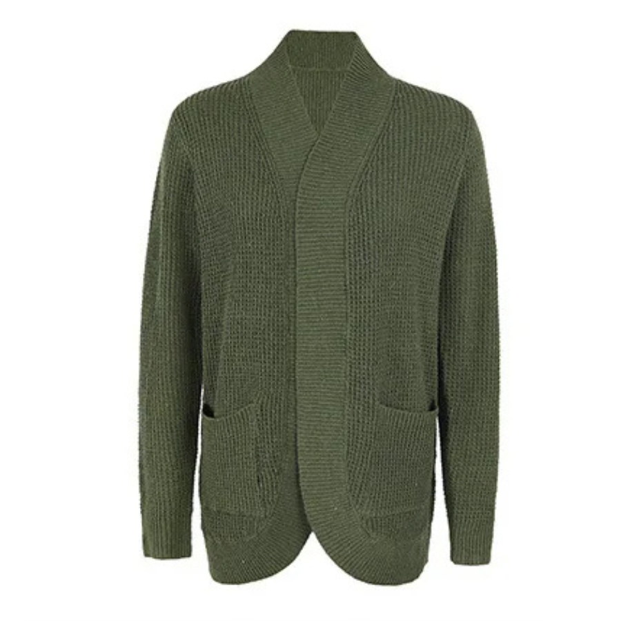 Heidi-Mode | Lange Westen Damen Offene Vorderseite Strickjacke mit Taschen