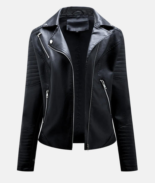 Heidi-Mode | Damen Lederjacke Ohne Kapuze Stilvolle Bikerjacke