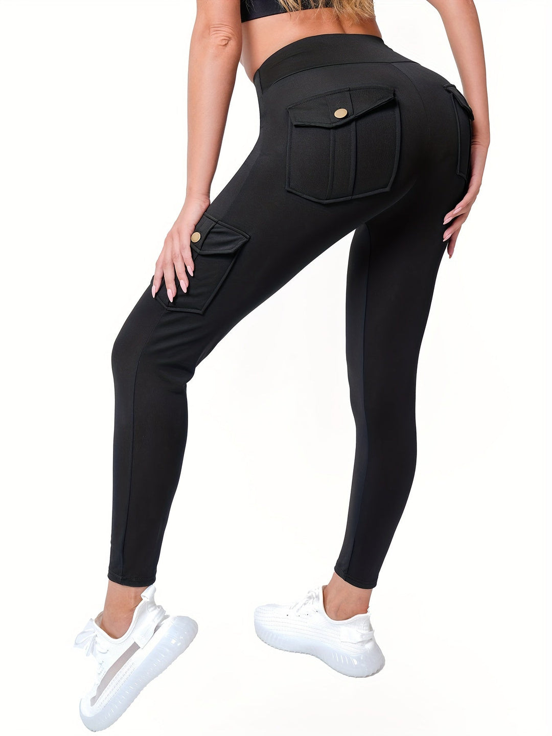 Heidi-Mode | Modische Stretch Yoga Legging mit Hoher Taille und Mehreren Taschen