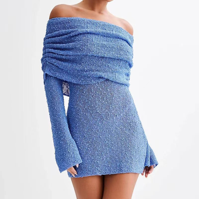 Heidi-Mode | Langarm Off Shoulder Kleid mit Ausschnitten und Kurzem Rock