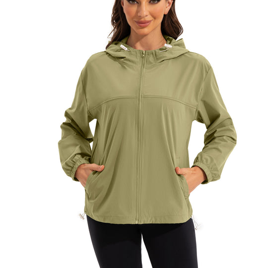 Heidi-Mode | Leichtes Wasserabweisendes Sportjacke mit Kapuze