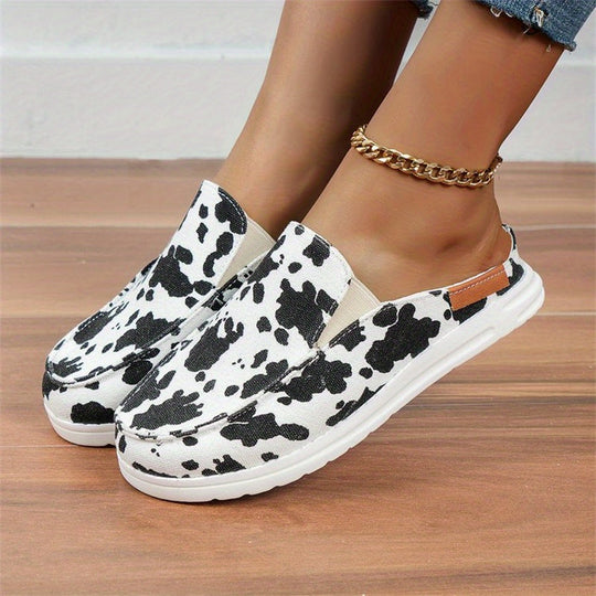 Heidi-Mode | Leinen Slipper, Hausschuhe mit Runder Zehe, Leichte Außenschuhe