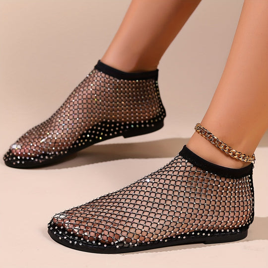 Heidi-Mode | Konstruktion Strasa, Flache Schuhe, Durchsichtige Sandalen für Den Strand