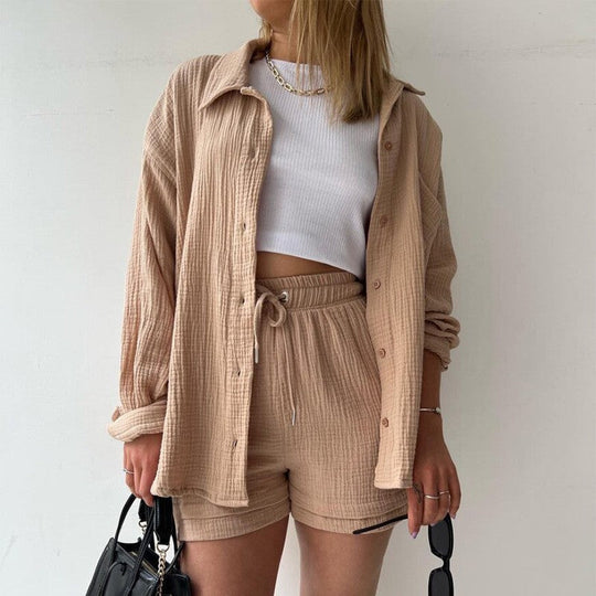 Heidi-Mode | Leckeres Set mit Chambray Hemd und Hochtaillierten Shorts