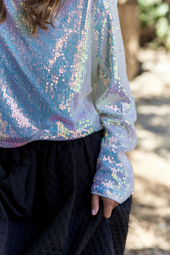 Heidi-Mode | J.Nna Pailletten Langarm Crop T-Shirt
