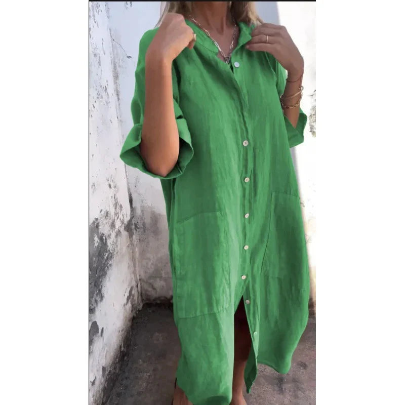 Lässiges langes Hemdkleid