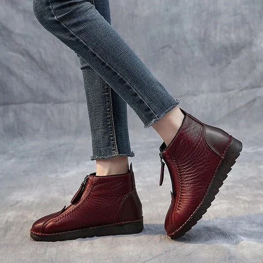 Heidi-Mode | Damen Echtes Leder Rutschfeste Stiefeletten