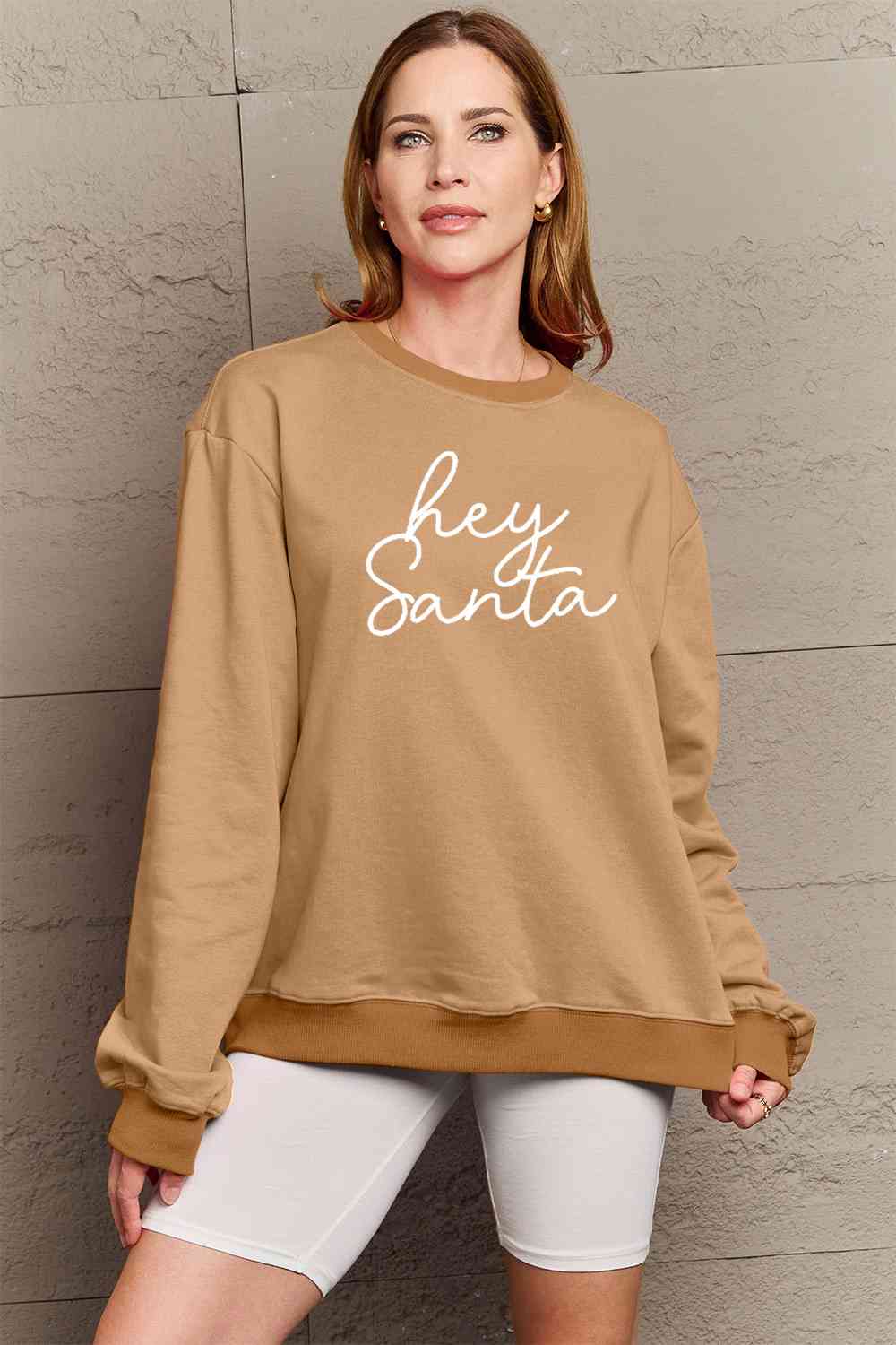 Heidi-Mode | Vollgröße Hey Santa Grafik Sweatshirt