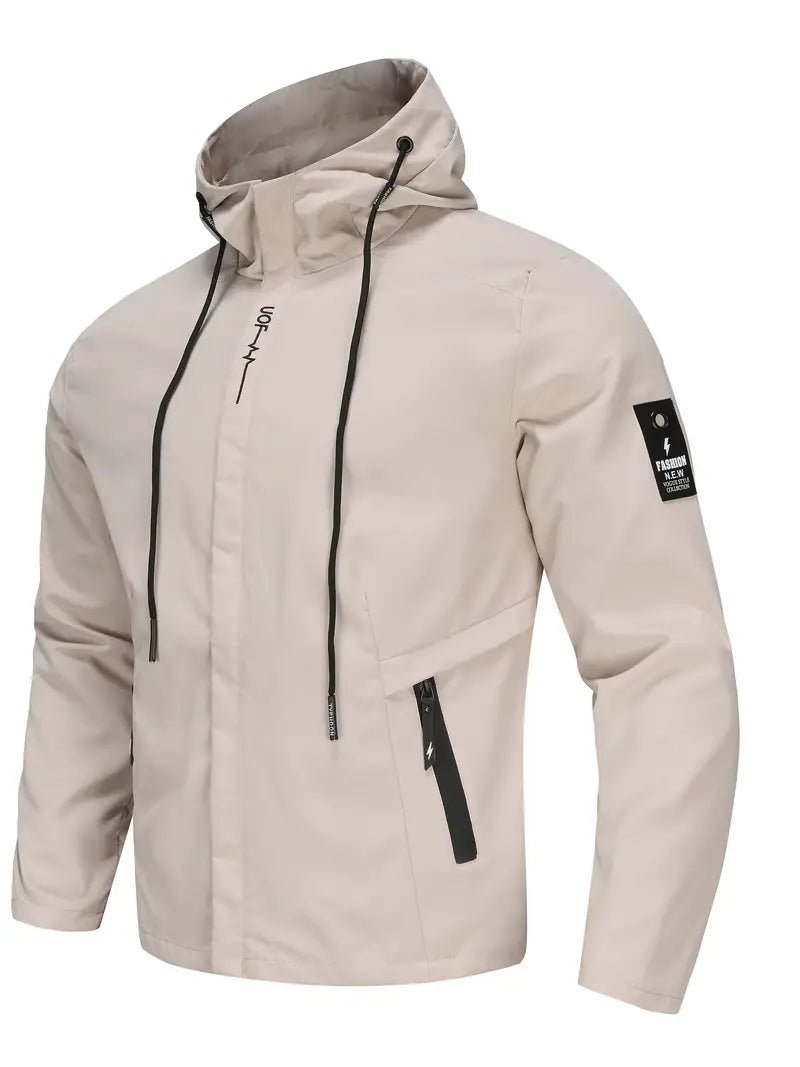 Heidi-Mode Sportliche Herren-Windjacke mit Kapuze und Kragen