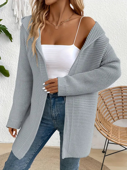 Gemütliche Eleganz Strickjacke mit Kapuze