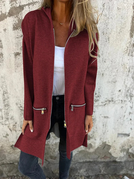 Heidi-Mode | Rundhals-Reißverschluss Langarm Freizeitjacke