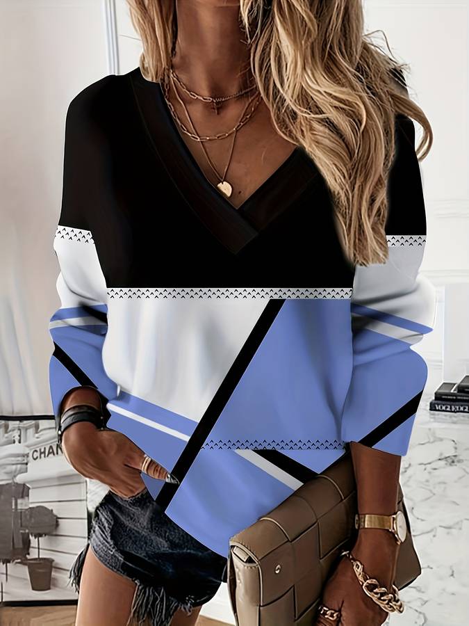Heidi-Mode | Farbiges T-Shirt mit Geo Druck