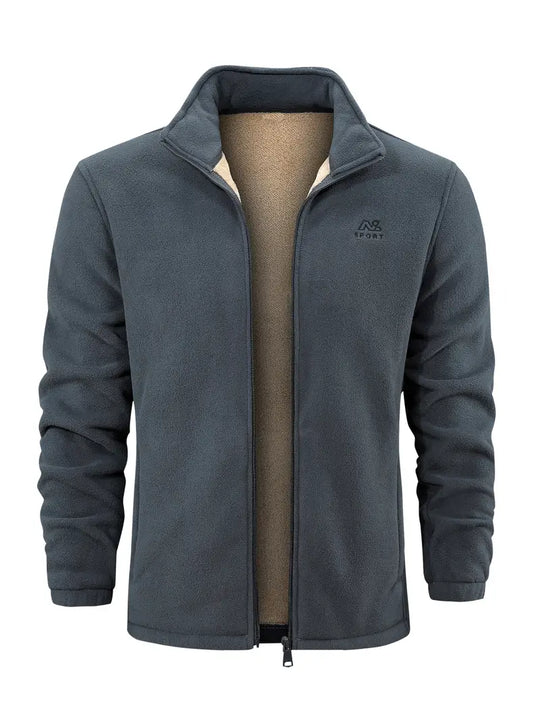 Heidi-Mode - Herren Warme Fleecejacke mit Stehkragen - Komfortable Reißverschlussjacke für Herbst und Winter