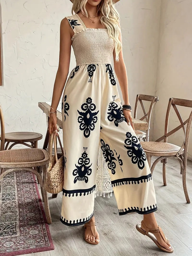 Heidi-Mode | Bohemian Jumpsuit mit Weiten Beinen