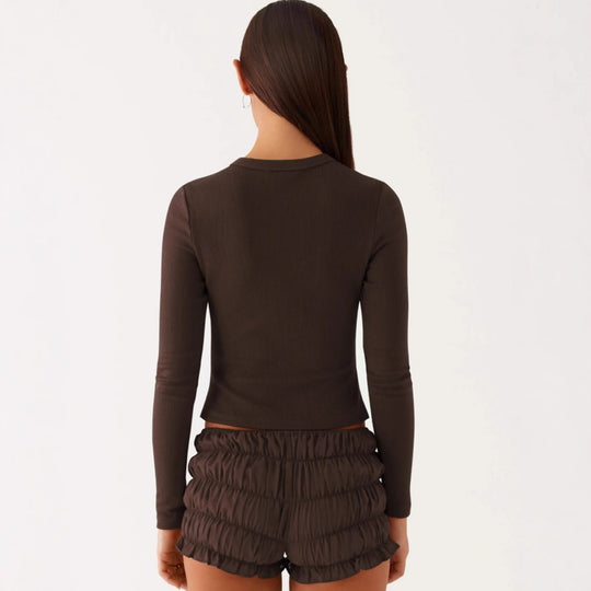 Heidi Mode | Einfarbige schmal geschnittene lange Strickjacke