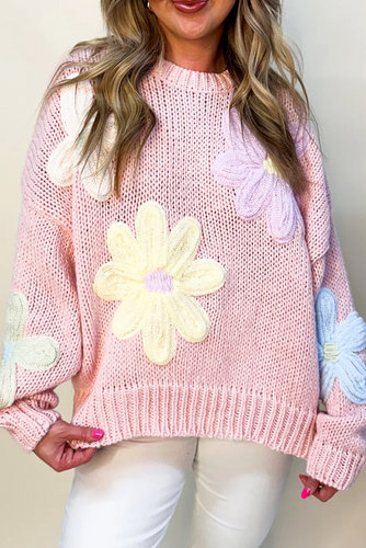 Heidi-Mode | Pullover Mit Blumenstickerei, Rosenblättern Und  Fäden