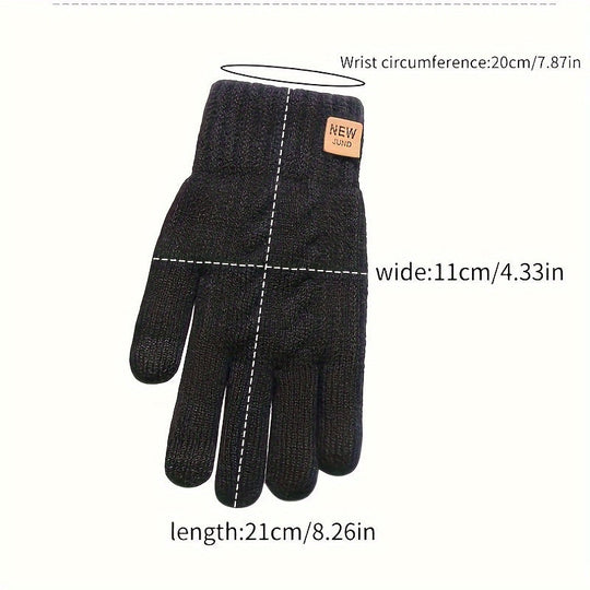 Heidi-Mode | Strick Winterhandschuhe mit Fleece-Futter und Touchscreen-Funktion