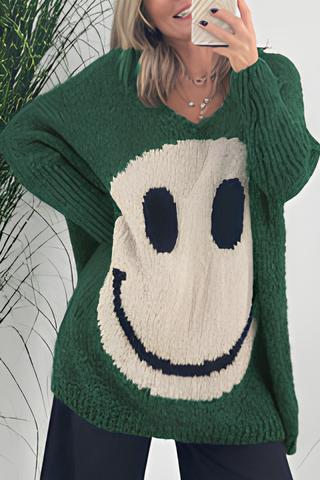 Elegante Smiley-Pullover mit langen Ärmeln