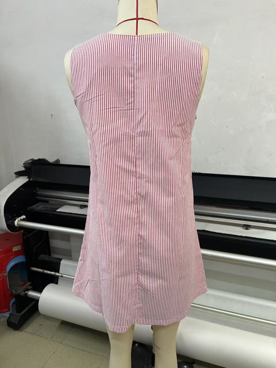 Heidi Mode | Gestreiftes Kleid mit Knopfleiste