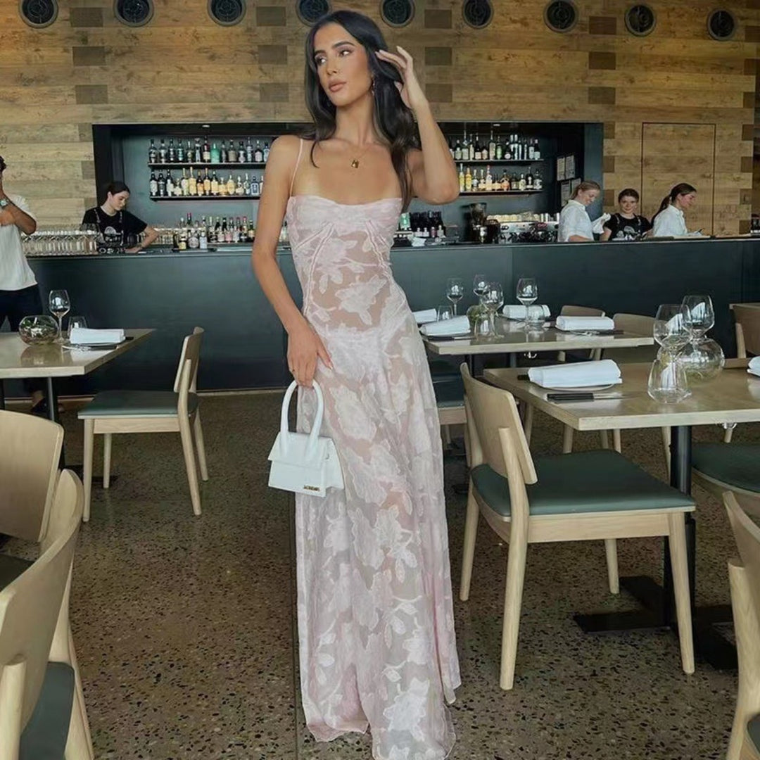 Heidi Mode | Perspektive Slim Fit Hosenträger Blumenkleid