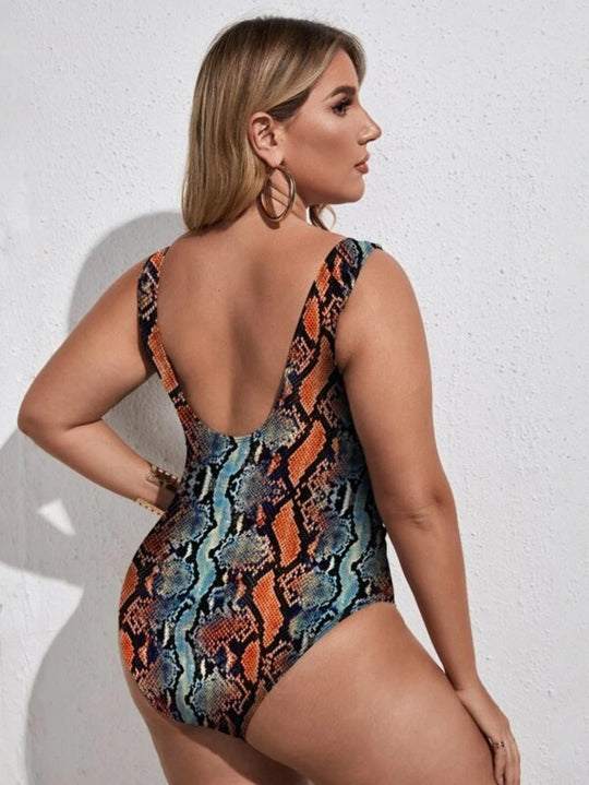 Heidi Mode | Großer einteiliger Bikini mit Leopardenmuster