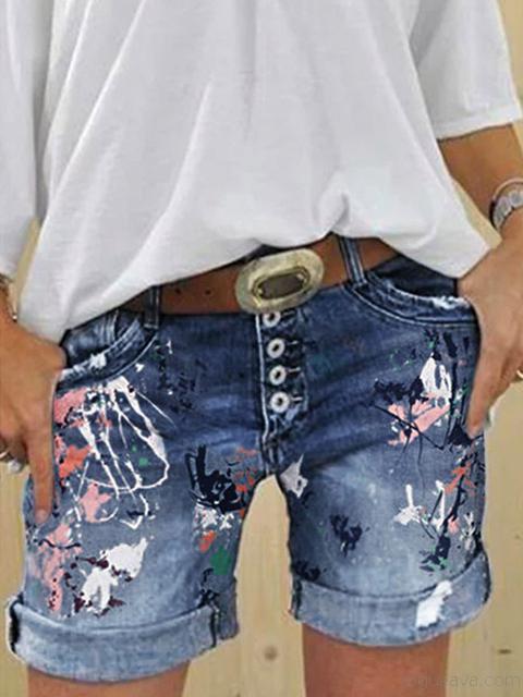 Heidi-Mode | Multi Knopf-Druck Denimshorts