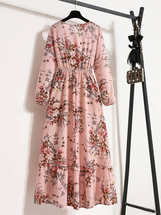jurk met bohemien bloemenprint