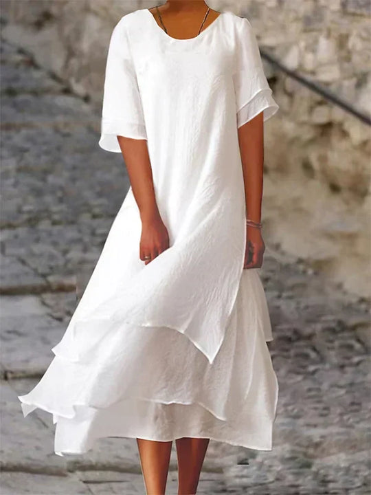 Heidi-Mode | Elegante Kleid Eliza mit Blockförmigen Ausschnitten