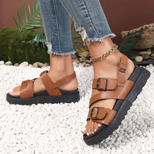 Heidi-Mode | Damen sandals with thick sole casual
