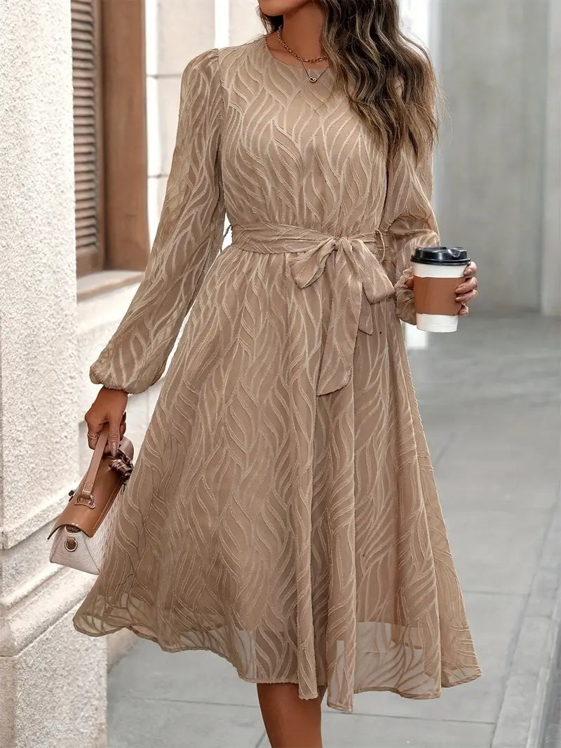 Heidi-Mode | Moderne Boho Vibes Gestreiftes Kleid mit Puffärmeln Lässig, Weites Kleid