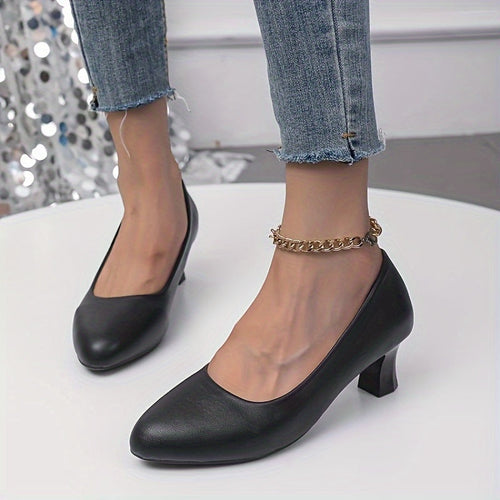 Heidi-Mode | Stilvolle Damen Pumps mit Spitzem Zeh und Blockabsatz