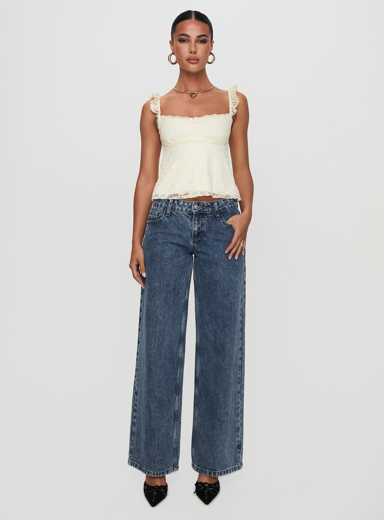 Heidi-Mode | Damen Zartes Spitzenoberteil Elegantes Design