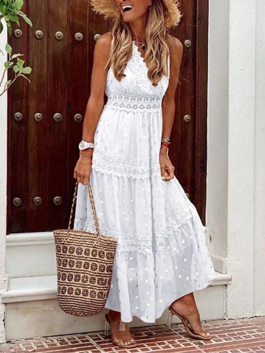 lange Kleid mit Spitze - Percey
