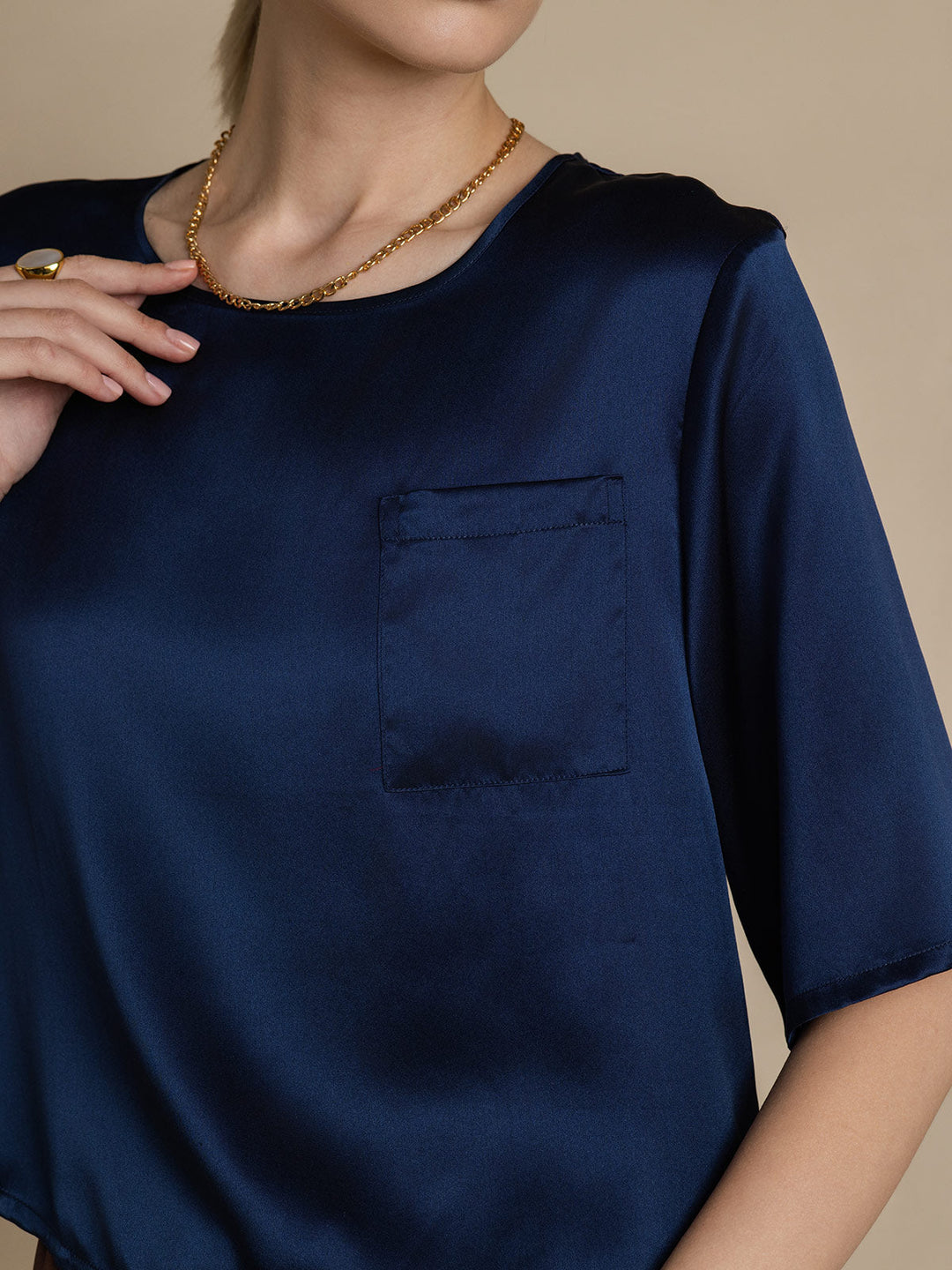 Heidi-Mode | 100% Seide Lässiges Damen T-Shirt