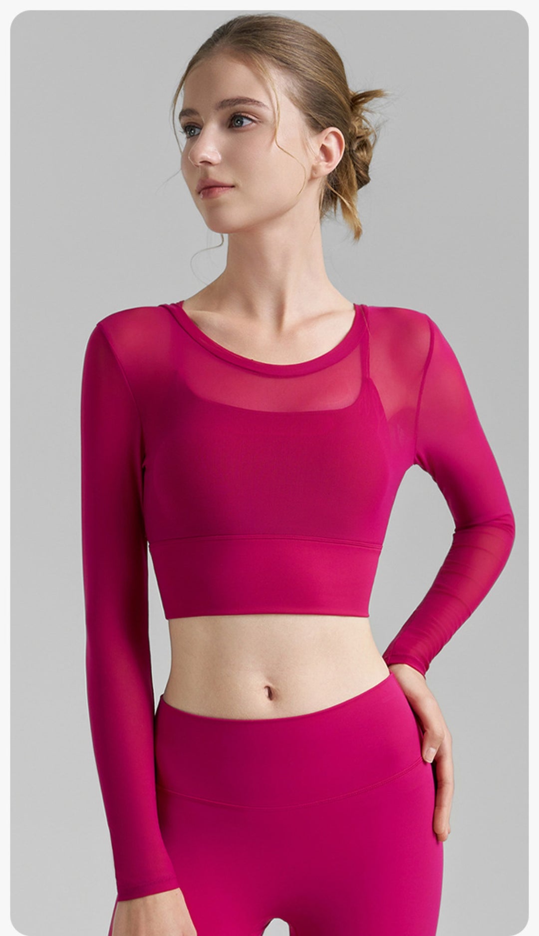 Heidi Mode | Fake zwei sexy Mesh-Yoga-Kleidung