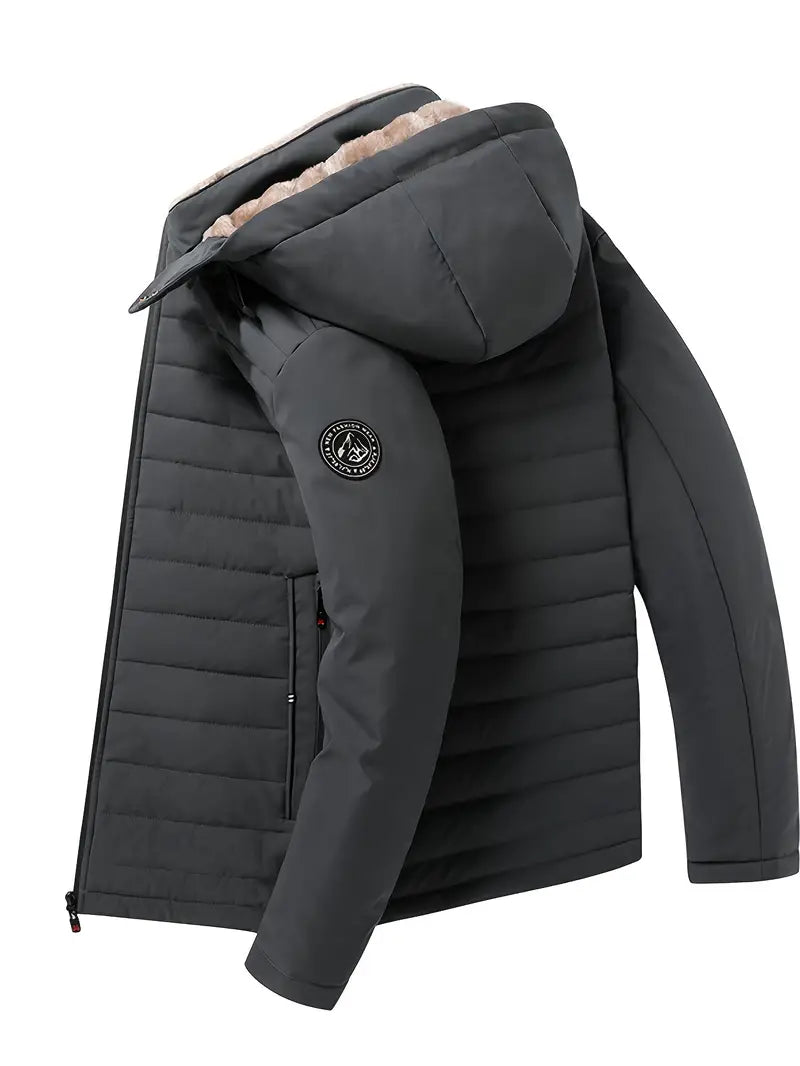 Heidi-Mode - Stilvolle Winterjacke für Herren - Warme Fleece Wattierte Jacke mit Kapuze