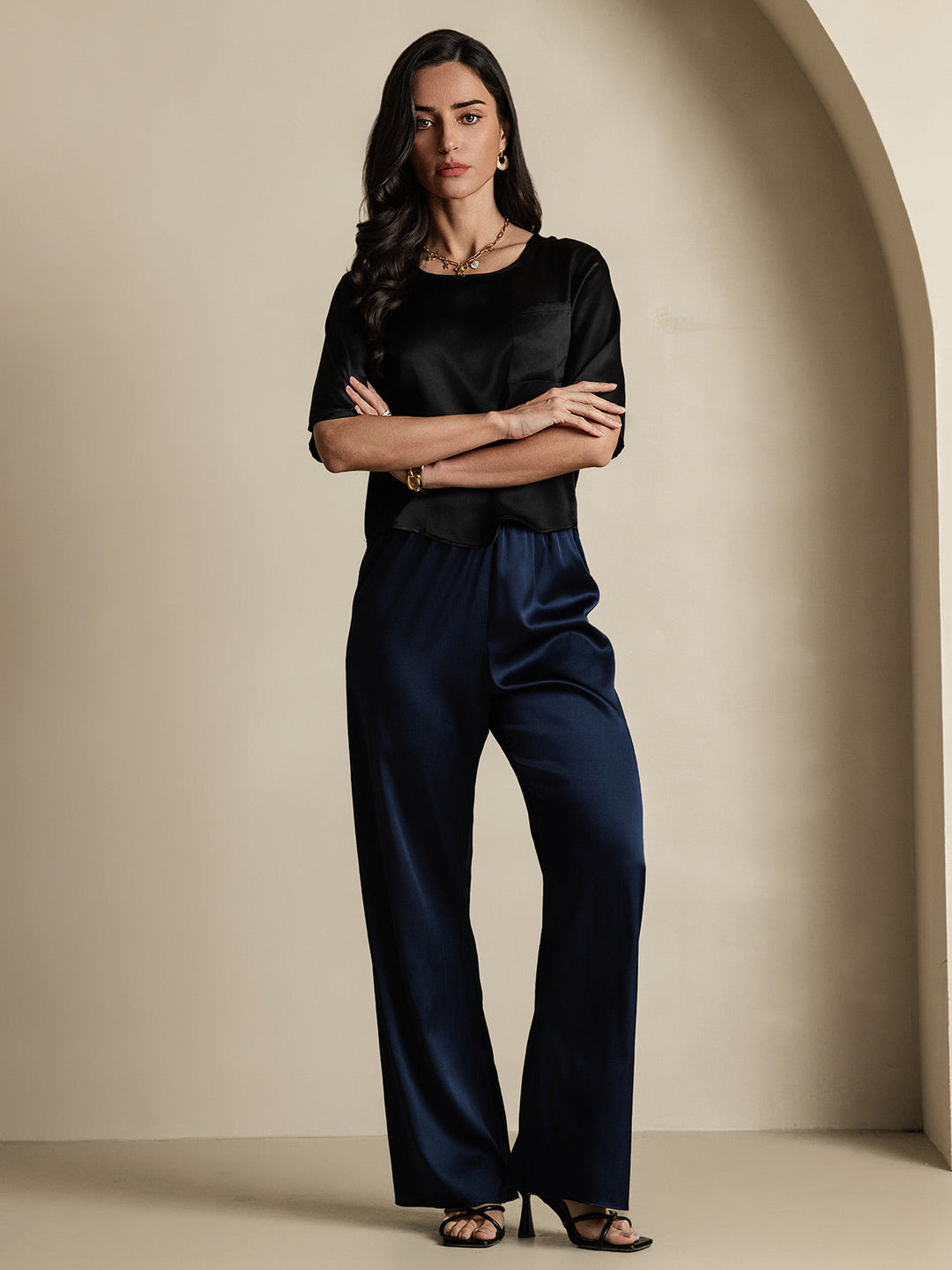 Heidi-Mode | 100% Seide Lässiges Damen T-Shirt