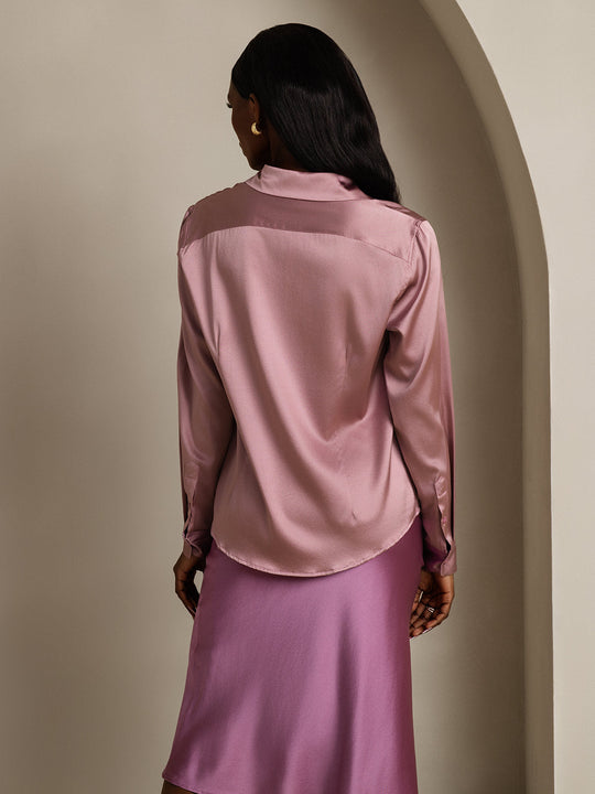 Heidi-Mode | Damen Seiden Basis Militär Revers Hemd